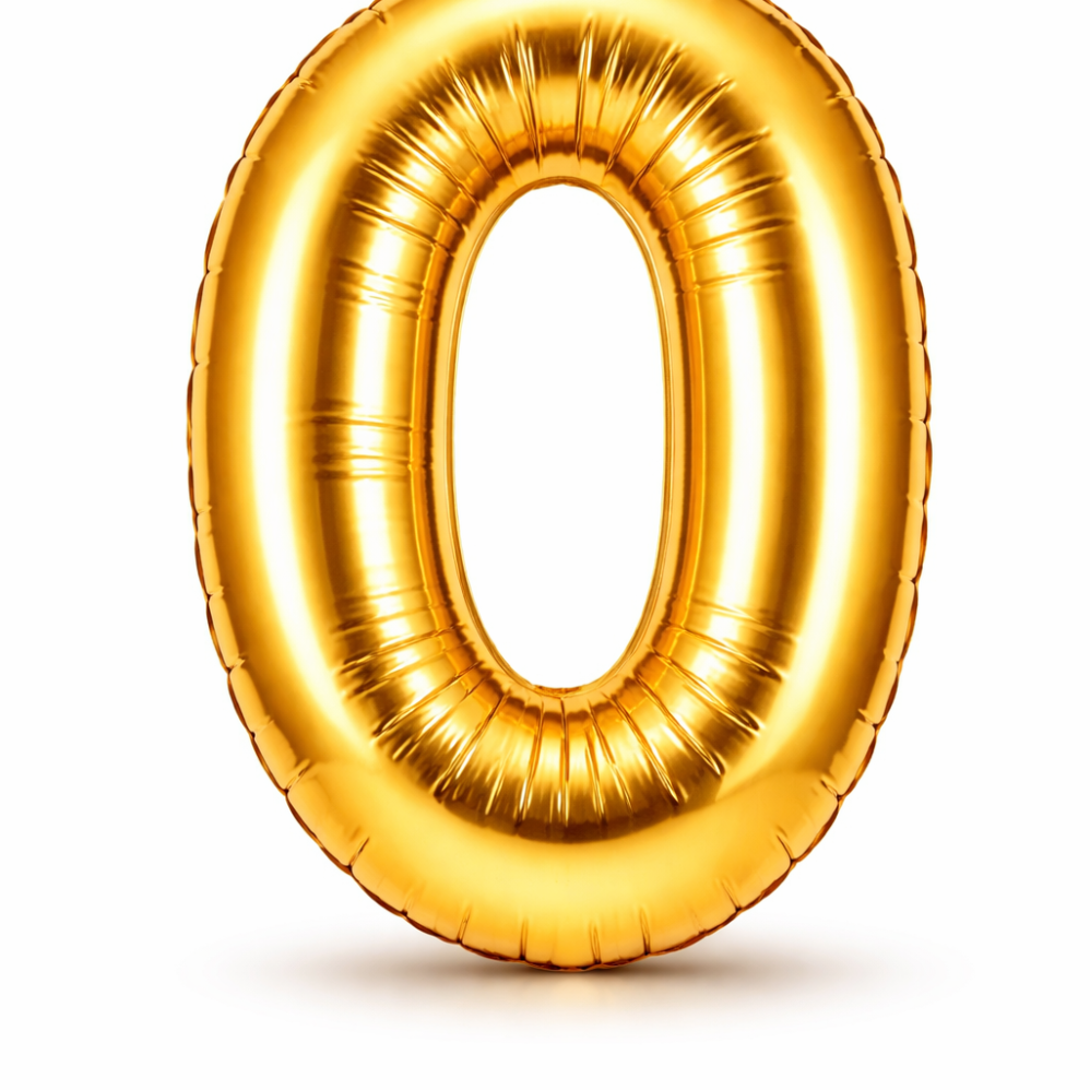 0 Rakam Gold Folyo Balon