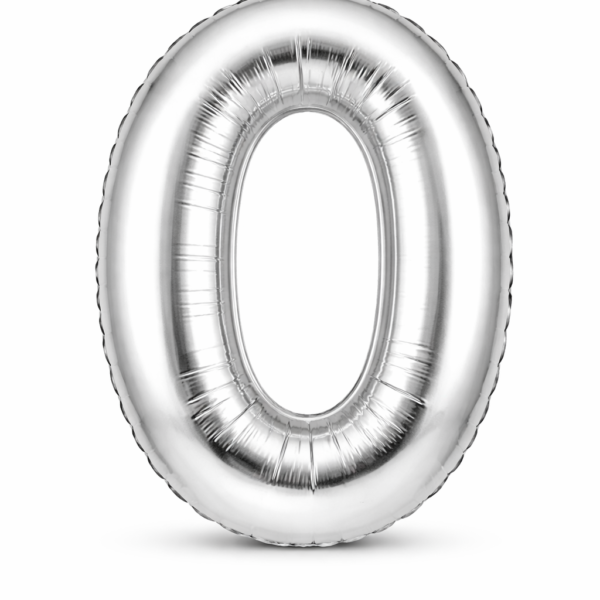 0 Rakam Gümüş Folyo Balon