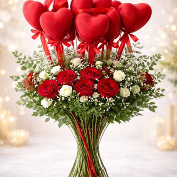 10’lu Kalpli Çubuk Süs Seti – 30 cm Dekoratif Parti ve Organizasyon Süsü