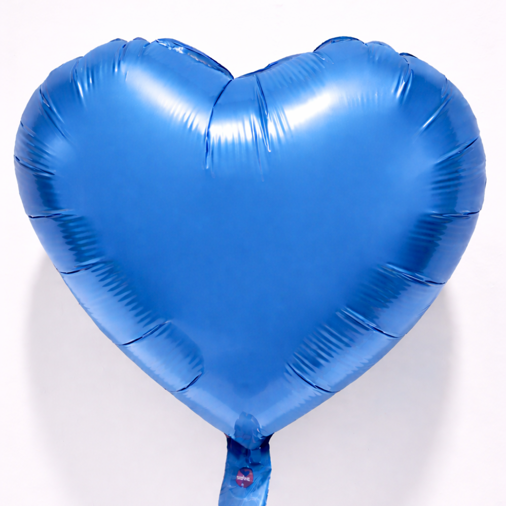 18 İnç Mavi Renk Kalp Folyo Balon