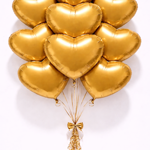10 Adet 18 İnç Gold Kalp Folyo Balon