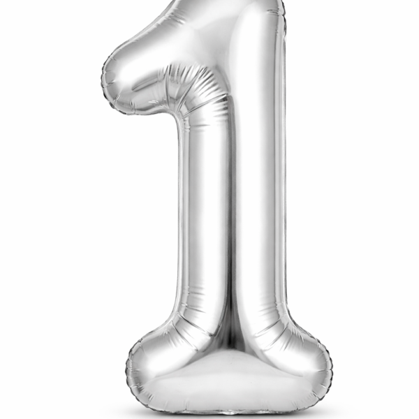1 Rakam Gümüş Folyo Balon