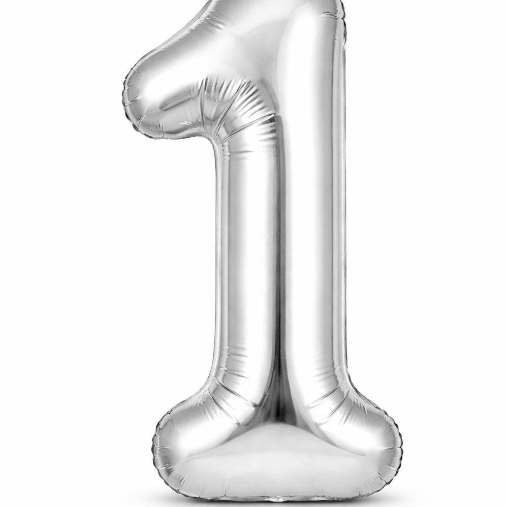 1 Rakam Gümüş Folyo Balon
