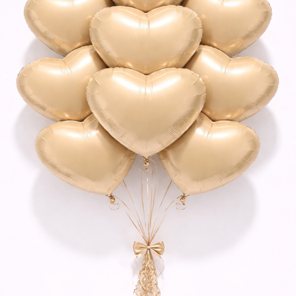 10 Adet 18 İnç Krem Kalp Folyo Balon