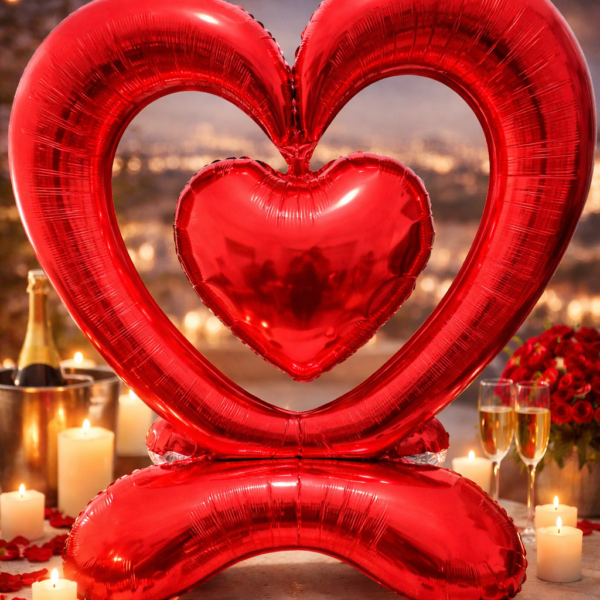 106.4 Cm Romantik Kırmızı Kalp Folyo Balon – Özel Günler İçin Şık ve Etkileyici Dekorasyon ENG-B1045