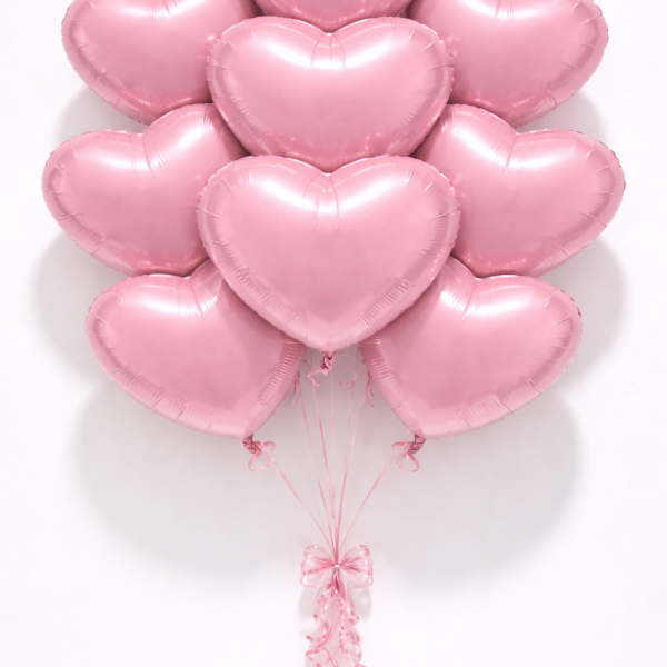 10 Adet 18 İnç Açık Pembe Kalp Folyo Balon