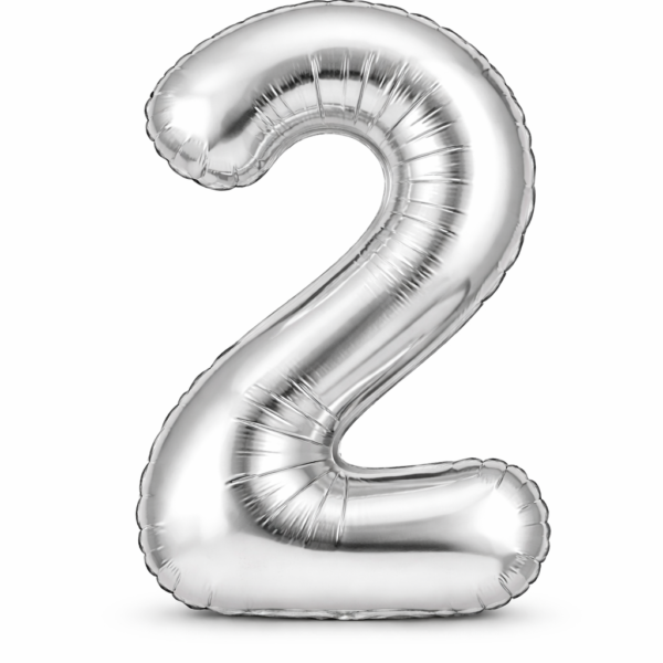 2 Rakam Gümüş Folyo Balon