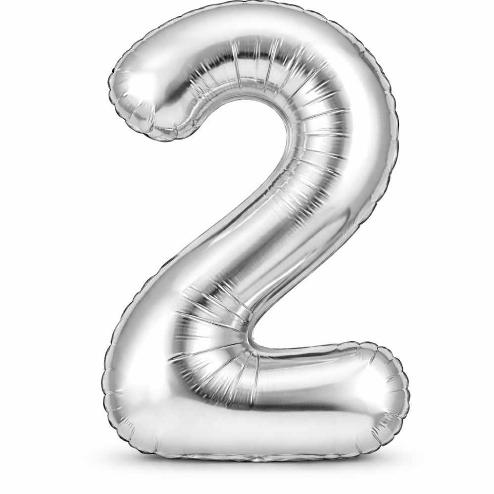 2 Rakam Gümüş Folyo Balon