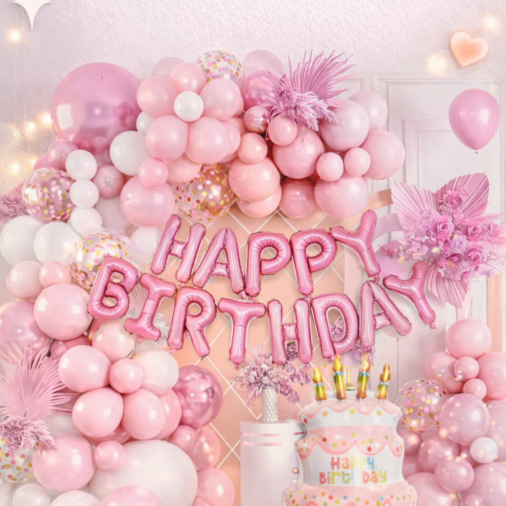 73 Parça Doğum Günü Balon Konsepti - Happy Birthday Seti ENG-B1017