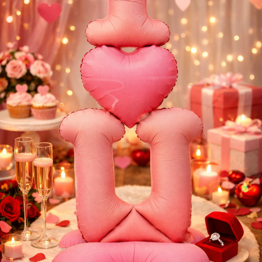 118 cm I Love You Temalı Romantik Dekoratif Şişme Balon – 50 cm Genişlik ENG-1046