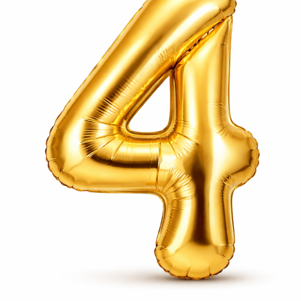 4 Rakam Gold Folyo Balon