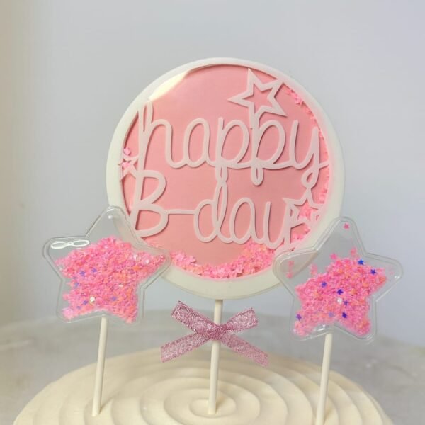 Pasta süsü Pembe Shake Happy B-Day 3'lü Set