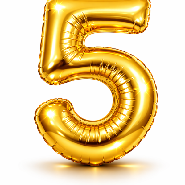 5 Rakam Gold Folyo Balon