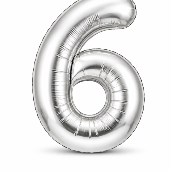 6 Rakam Gümüş Folyo Balon