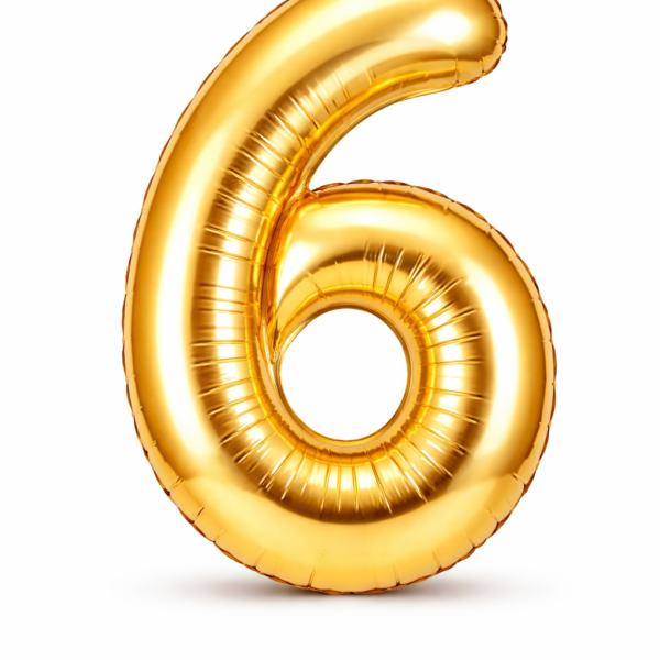 6 Rakam Gold Folyo Balon