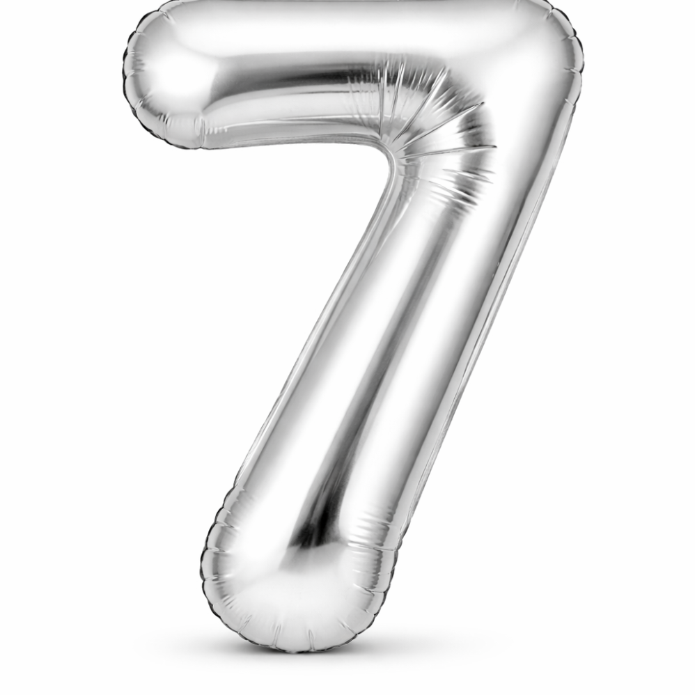 7 Rakam Gümüş Folyo Balon