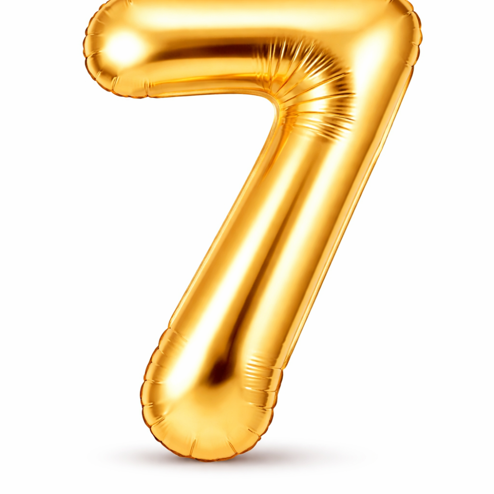 7 Rakam Gold Folyo Balon