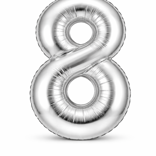 8 Rakam Gümüş Folyo Balon