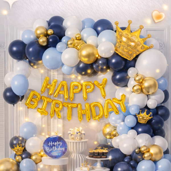 90 Parça Doğum Günü Balon Konsepti - Happy Birthday Seti ENG-B1023