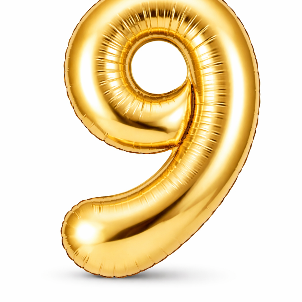 9 Rakam Gold Folyo Balon