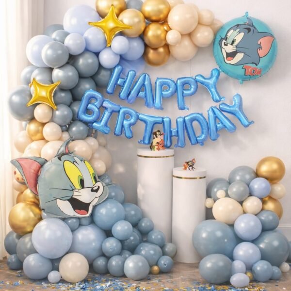 73 Parça Tom Temalı Doğum Günü Balon Konsepti - Happy Birthday Seti ENG-B1005