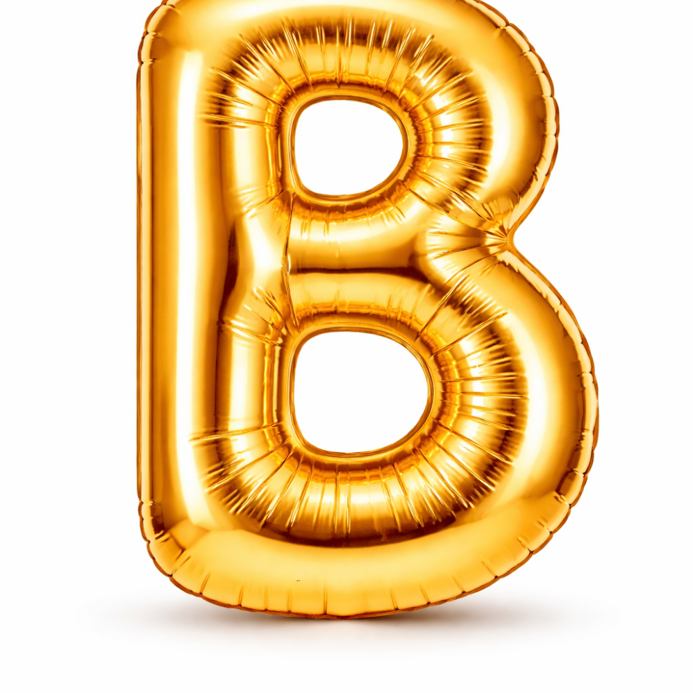 B Harfi Gold Folyo Balon