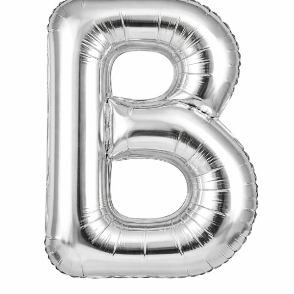 B Harfi Gümüş Folyo Balon