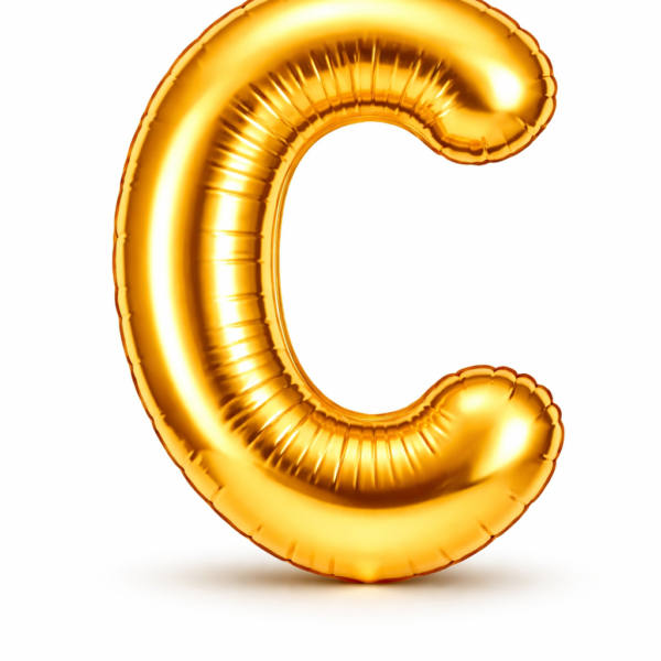 C Harfi Gold Folyo Balon