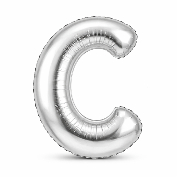 C Harfi Gümüş Folyo Balon