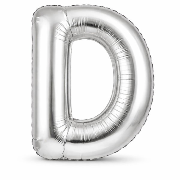 D Harfi Gümüş Folyo Balon