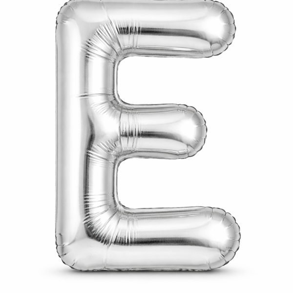 E Harfi Gümüş Folyo Balon