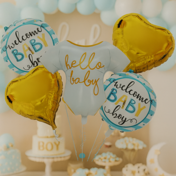 5'Li Hello Baby Hoşgeldin Bebek Folyo Balon Seti Bebek Doğum Parti Süsü | ENG-45 |