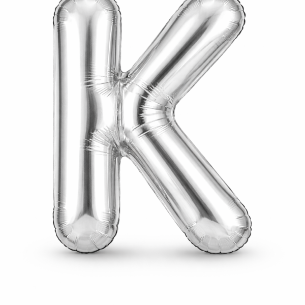 K Harfi Gümüş Folyo Balon