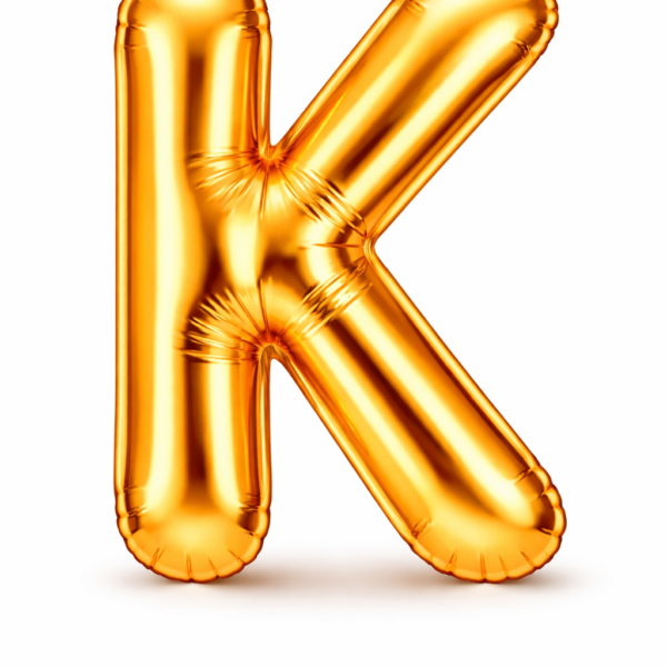 K Harfi Gold Folyo Balon