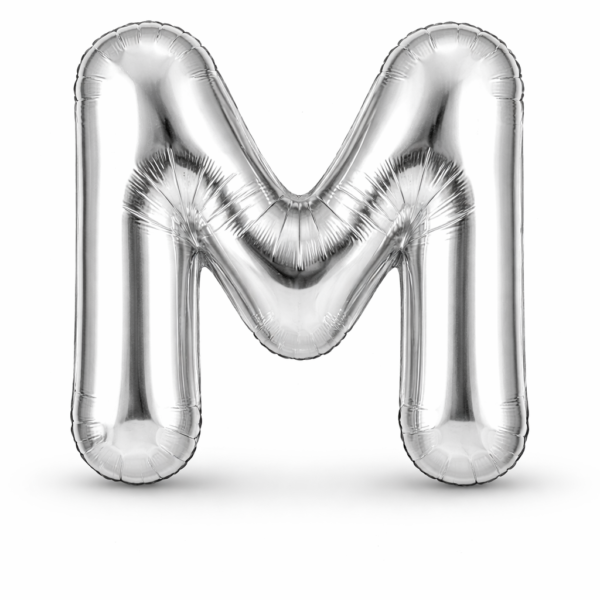 M Harfi Gümüş Folyo Balon