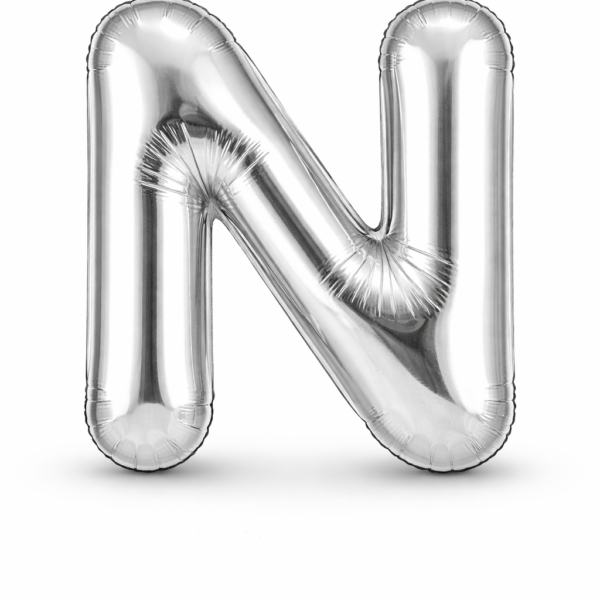 N Harfi Gümüş Folyo Balon