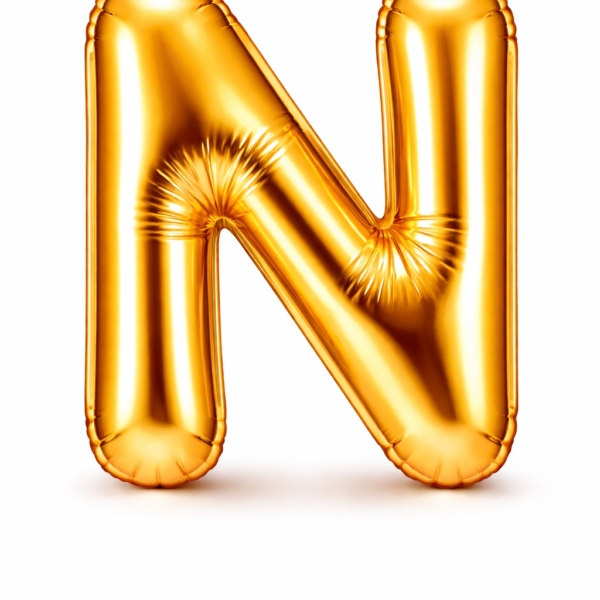 N Harfi Gold Folyo Balon