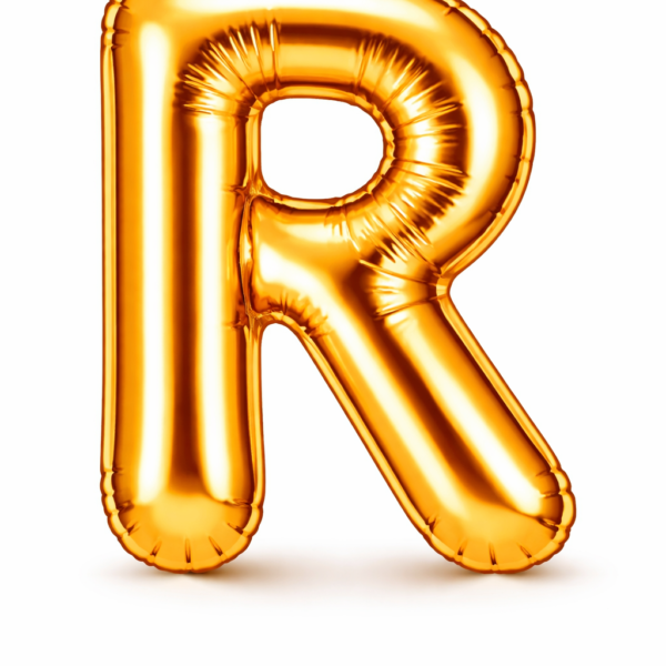 R Harfi Gold Folyo Balon