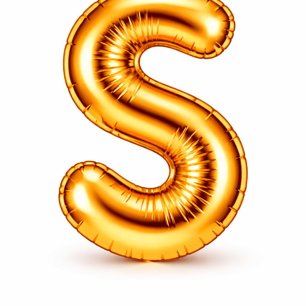 S Harfi Gold Folyo Balon