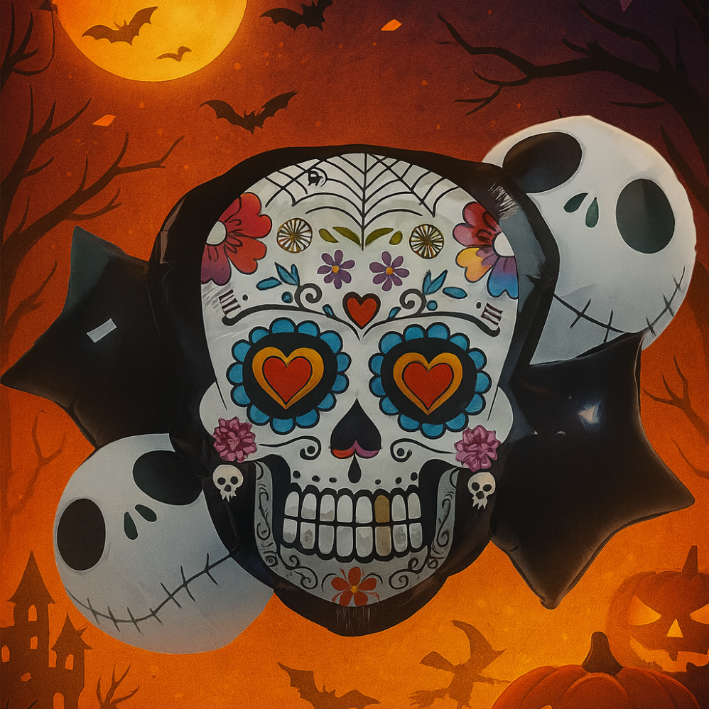 Skull Temalı Kuru Kafa Model 5’li Set Cadılar Bayramı ENG-31