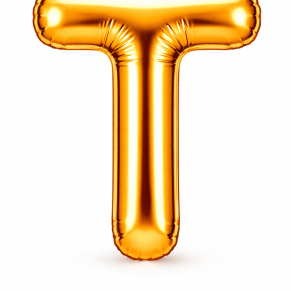 T Harfi Gold Folyo Balon