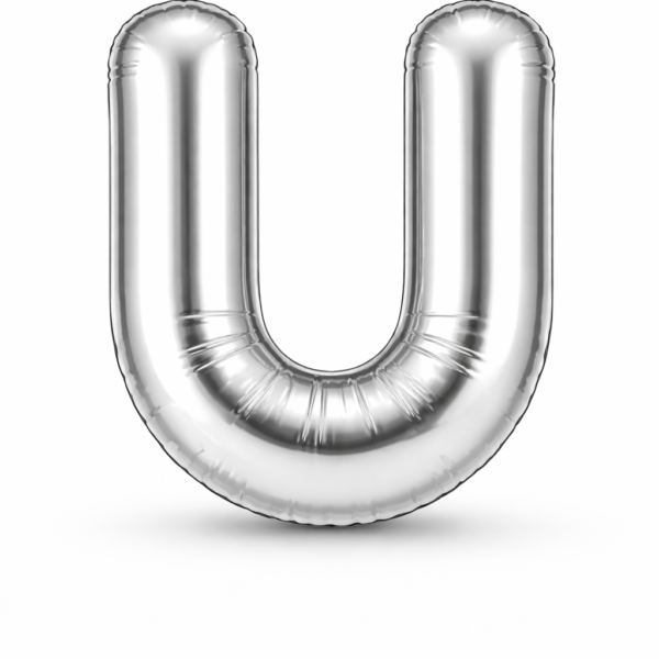 U Harfi Gümüş Folyo Balon