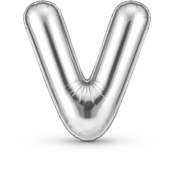 V Harfi Gümüş Folyo Balon