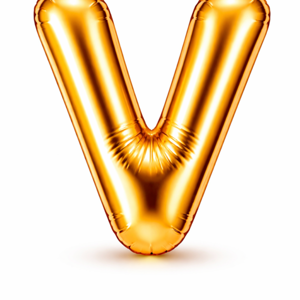 V Harfi Gold Folyo Balon