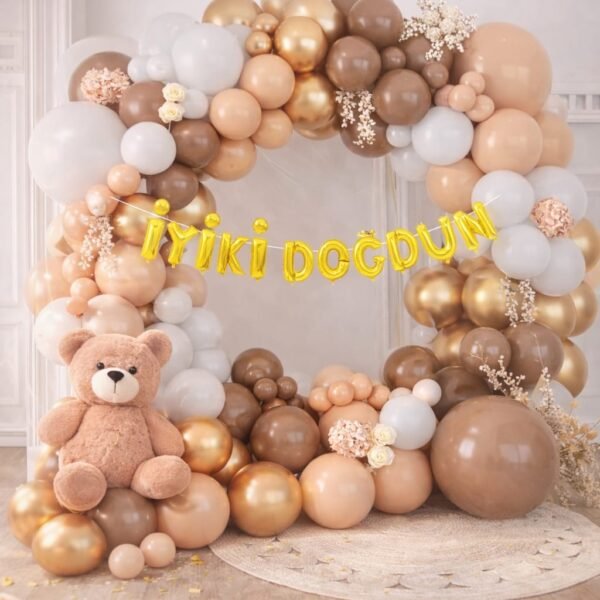 138 Parça Doğum Günü Balon Konsepti - Happy Birthday Seti ENG-B1026