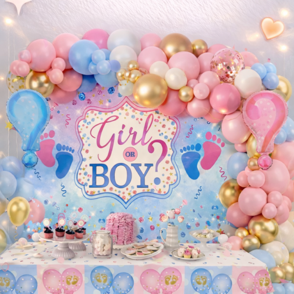 61 Parça Cinsiyet Balon Konsepti - Baby Shower Seti ENG-B1084