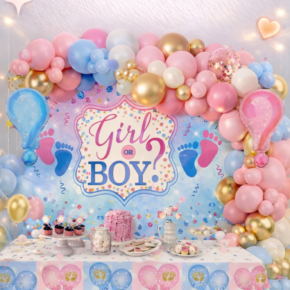 61 Parça Cinsiyet Balon Konsepti - Baby Shower Seti ENG-B1084