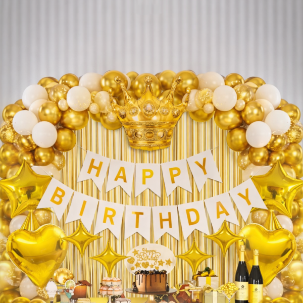 60 Parça Doğum Günü Balon Konsepti - Happy Birthday Seti ENG-B1054