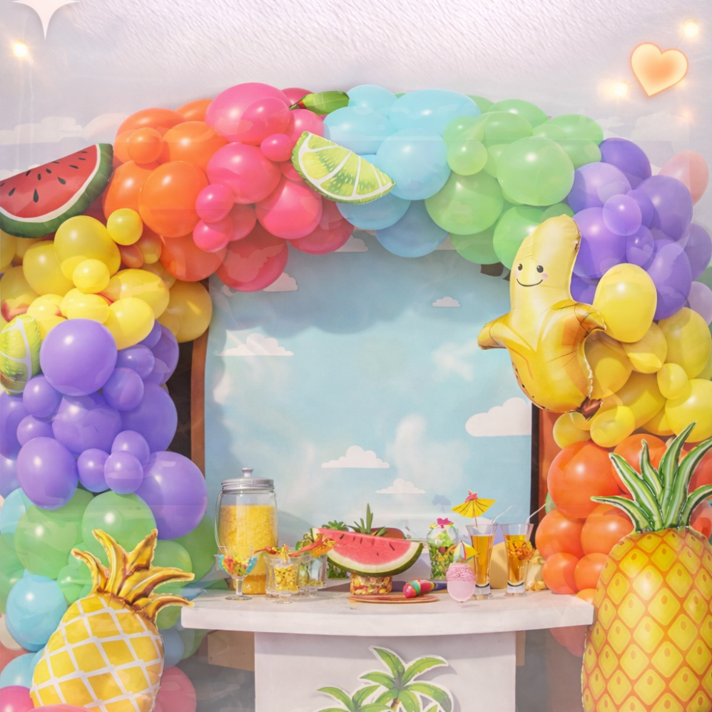 100 Parça Meyve Temalı Tropical Balon Konsepti - Meyve Temalı Set ENG-B1085