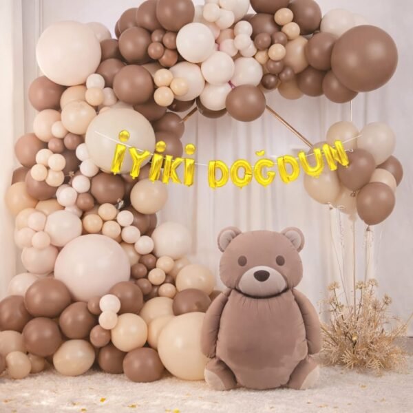 135 Parça Doğum Günü Balon Konsepti - Happy Birthday Seti ENG-B1024